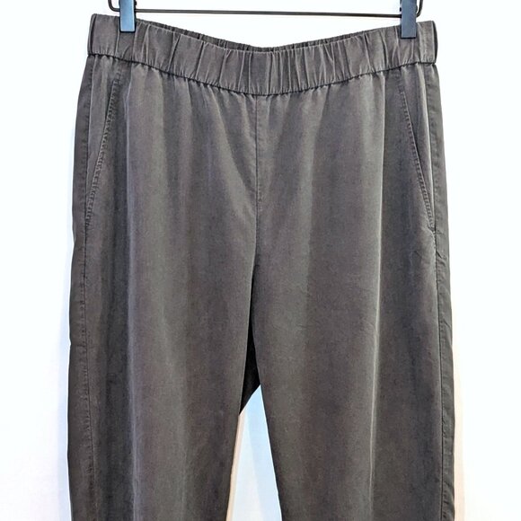 Eileen Fisher | Pull On Tencel Cropped Pants in Charcoal Gray | Size Medium - Picture 5 of 11